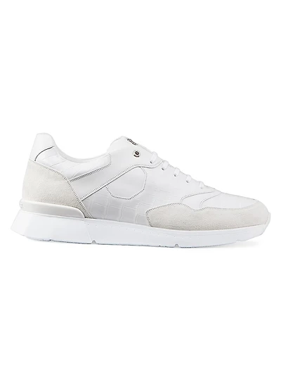 Matted Crocodile Suede Calfskin Sneakers