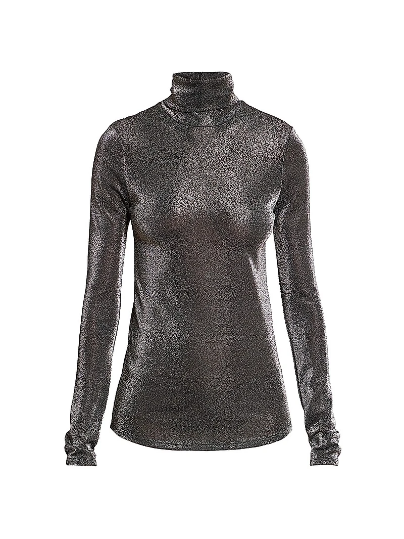 Jadia Metallic Turtleneck Sweater