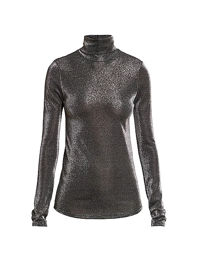 Jadia Metallic Turtleneck Sweater