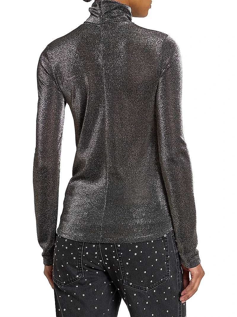 Jadia Metallic Turtleneck Sweater