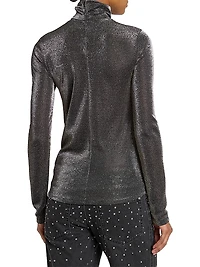 Jadia Metallic Turtleneck Sweater