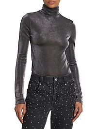 Jadia Metallic Turtleneck Sweater