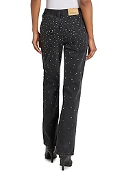 Brinsa Embellished Denim Mid-Rise Straight-Leg Jeans
