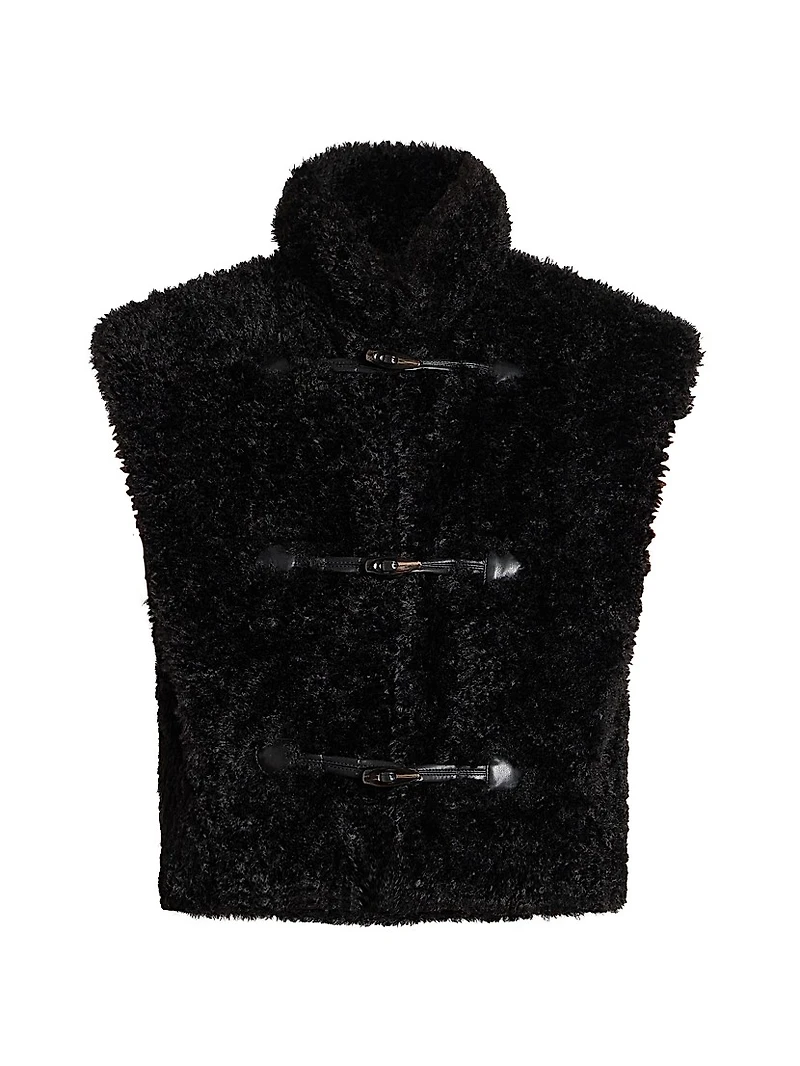 Alisa Faux-Fur Boxy Toggle Vest
