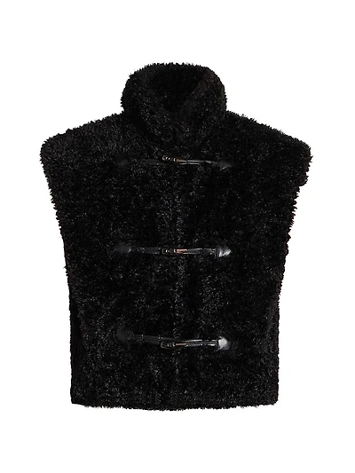 Alisa Faux-Fur Boxy Toggle Vest