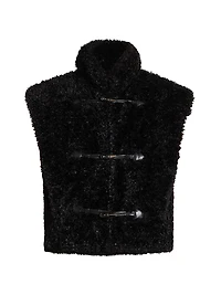 Alisa Faux-Fur Boxy Toggle Vest