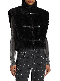 Alisa Faux-Fur Boxy Toggle Vest