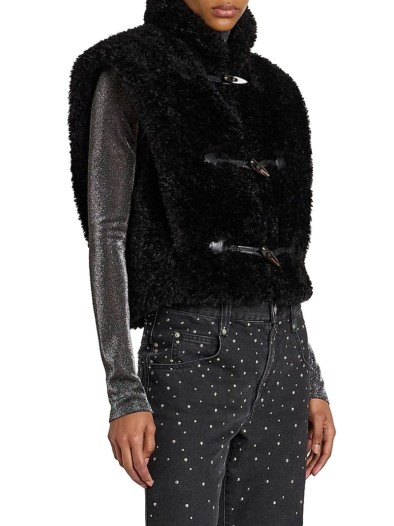 Alisa Faux-Fur Boxy Toggle Vest