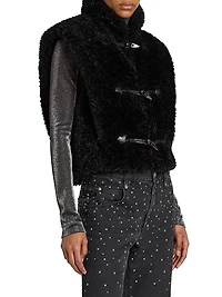Alisa Faux-Fur Boxy Toggle Vest