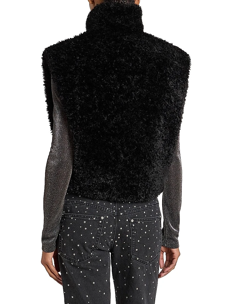 Alisa Faux-Fur Boxy Toggle Vest