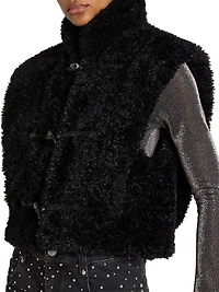 Alisa Faux-Fur Boxy Toggle Vest
