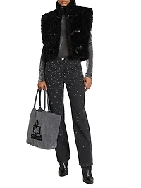 Alisa Faux-Fur Boxy Toggle Vest