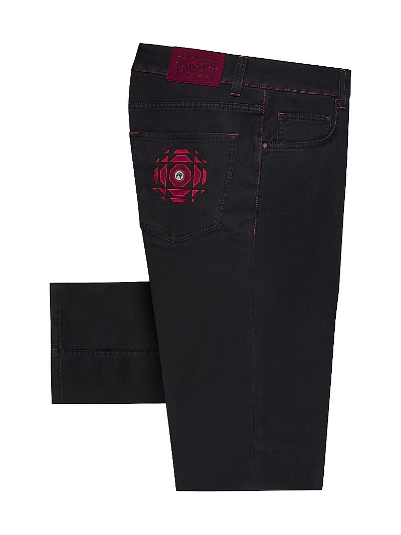Refined Cotton Blend Tapered Jeans