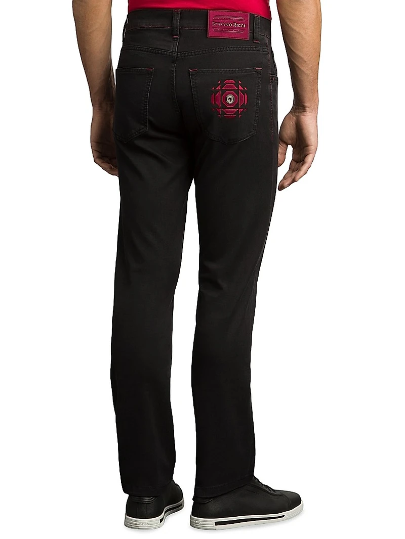 Refined Cotton Blend Tapered Jeans