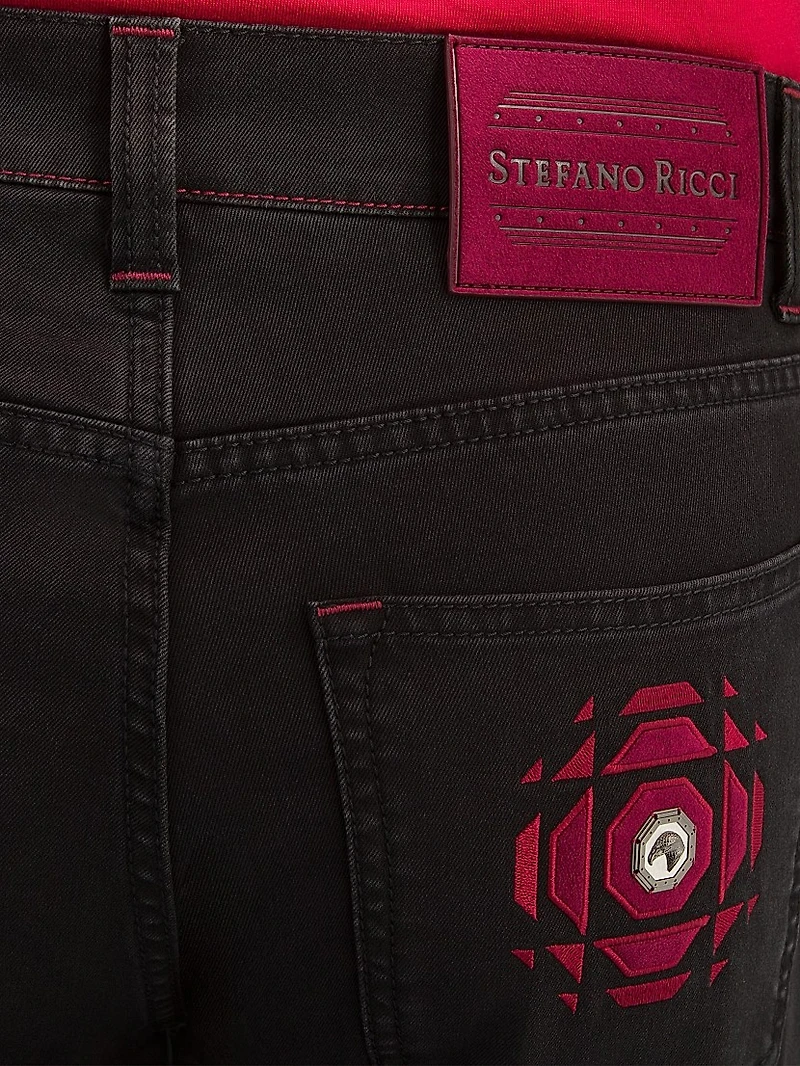 Refined Cotton Blend Tapered Jeans