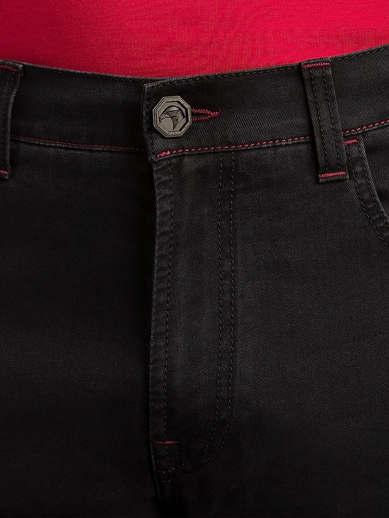 Refined Cotton Blend Tapered Jeans