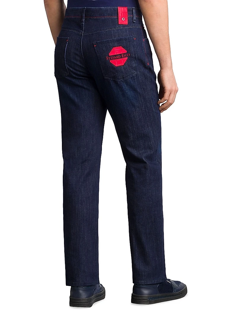 Elegant Cotton-Blend Tapered Jeans