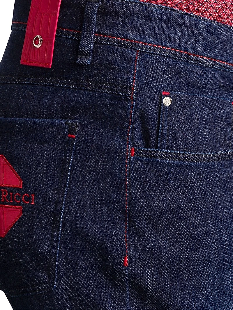 Elegant Cotton-Blend Tapered Jeans