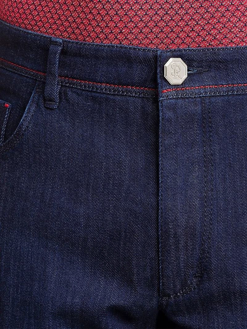 Elegant Cotton-Blend Tapered Jeans