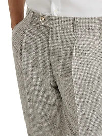 Checked Flannel Leisure Fit Trousers with Pleat