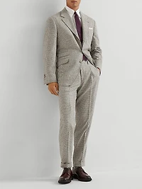 Checked Flannel Leisure Fit Trousers with Pleat