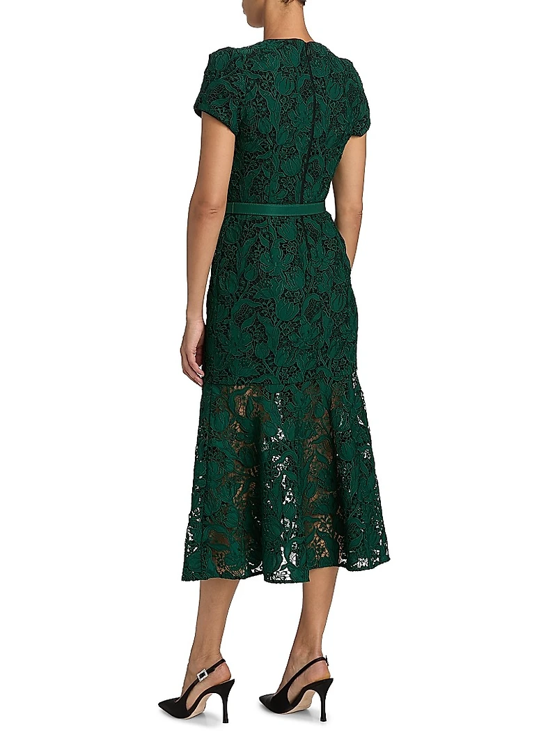 Tahlia Tulip Garden Lace Midi-Dress