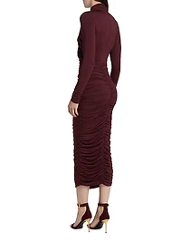 Draped Jersey Midi-Dress