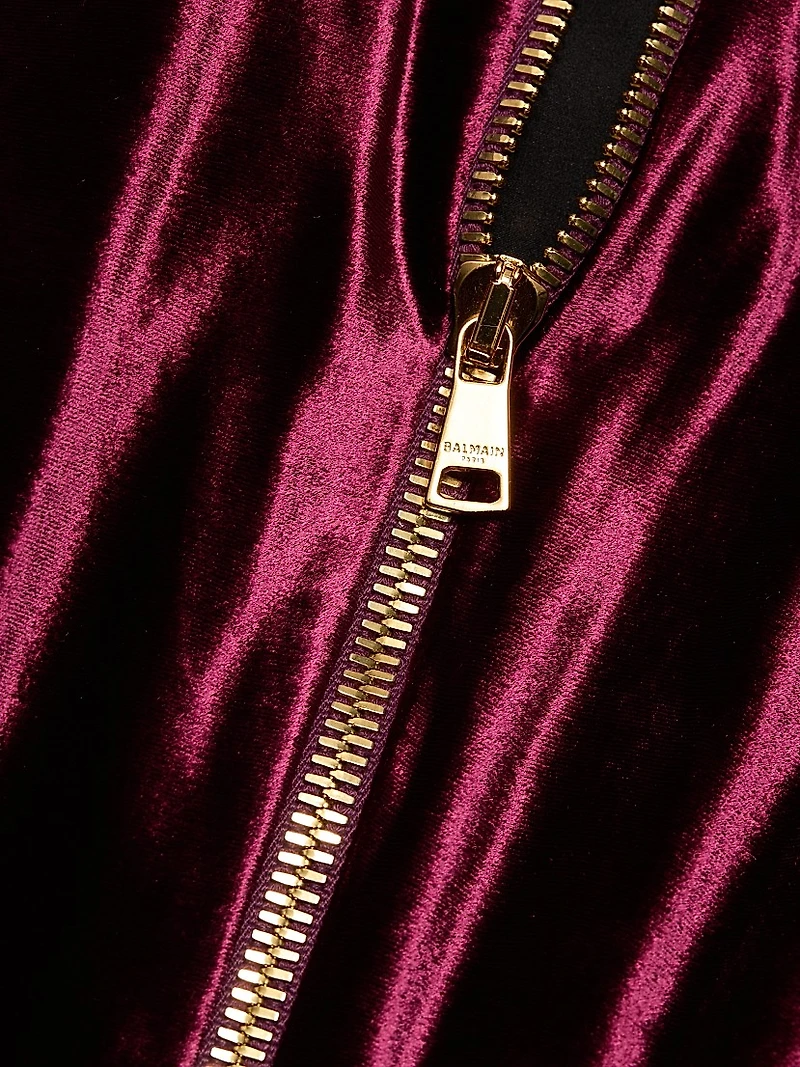 Embellished Halterneck Velvet Gown