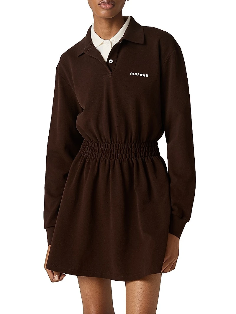 Cotton Piqué Mini-Dress