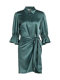 Fabbie Silk Mini Shirtdress