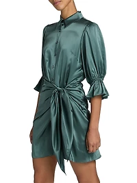 Fabbie Silk Mini Shirtdress