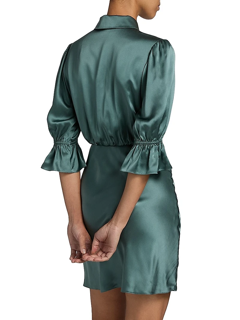 Fabbie Silk Mini Shirtdress