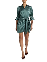 Fabbie Silk Mini Shirtdress