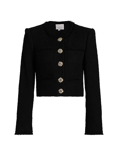 Linda Bouclé Cotton Crop Jacket