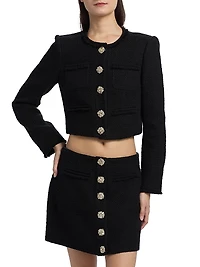 Linda Bouclé Cotton Crop Jacket