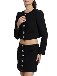 Linda Bouclé Cotton Crop Jacket