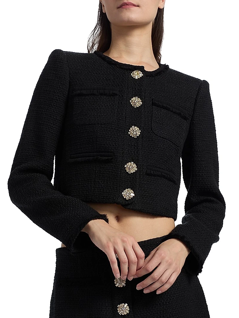 Linda Bouclé Cotton Crop Jacket