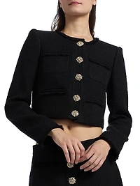 Linda Bouclé Cotton Crop Jacket