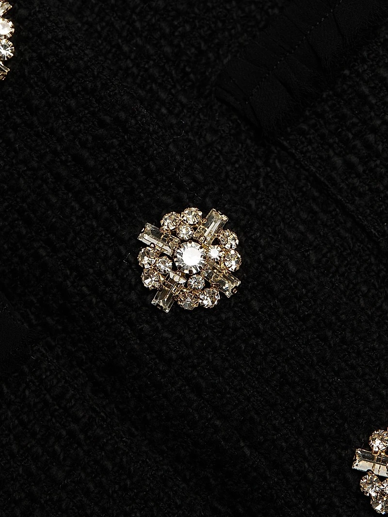 Linda Bouclé Cotton Crop Jacket