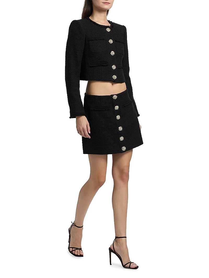 Linda Bouclé Cotton Crop Jacket