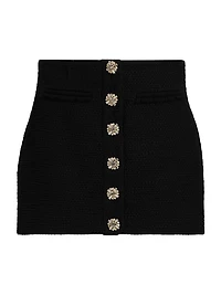 Linda Crystal-Embellished Bouclé Miniskirt