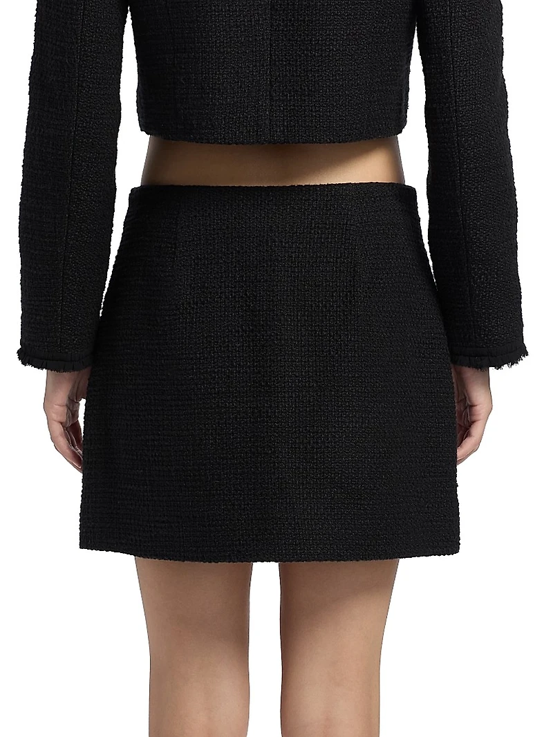 Linda Crystal-Embellished Bouclé Miniskirt