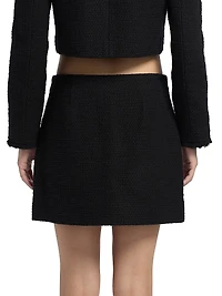 Linda Crystal-Embellished Bouclé Miniskirt