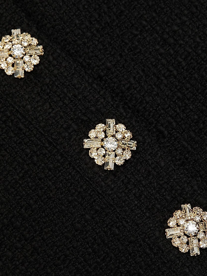 Linda Crystal-Embellished Bouclé Miniskirt