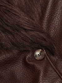 Panama Faux-Fur Trim Faux-Leather Jacket