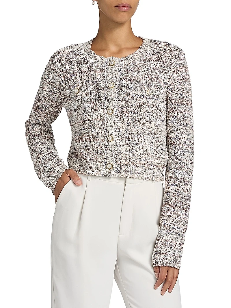 Kori Cotton-Blend Bouclé Cardigan