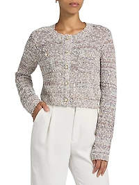 Kori Cotton-Blend Bouclé Cardigan