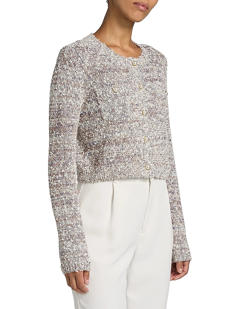 Kori Cotton-Blend Bouclé Cardigan