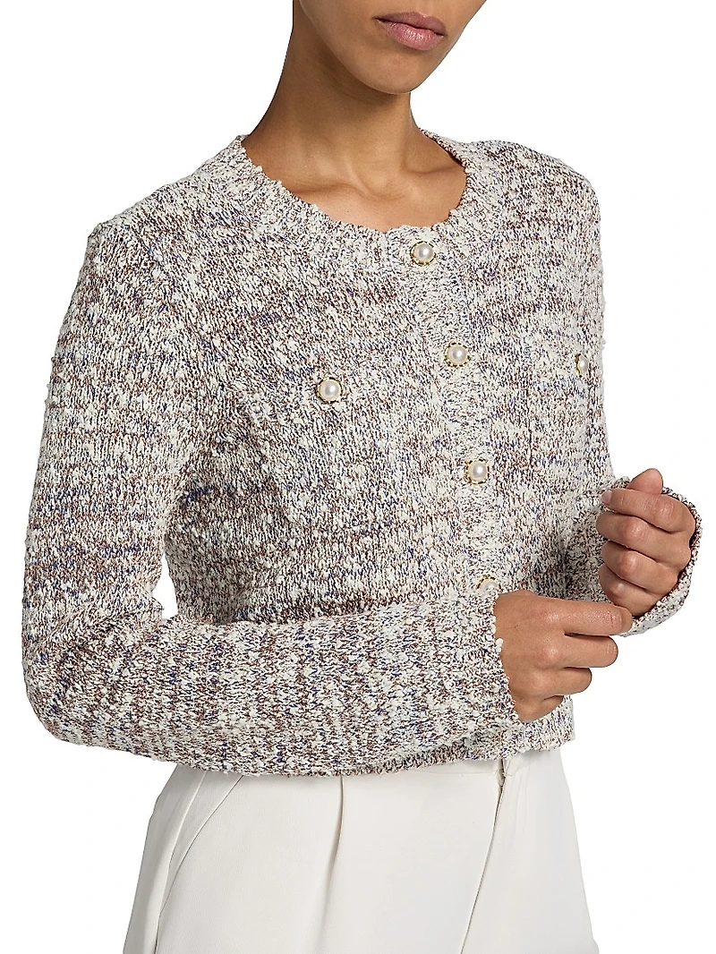 Kori Cotton-Blend Bouclé Cardigan