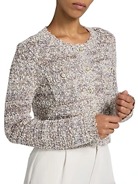 Kori Cotton-Blend Bouclé Cardigan